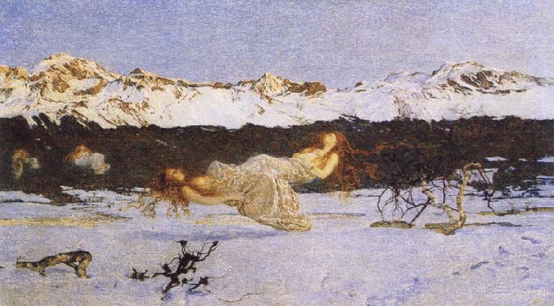 Giovanni Segantini The Punishment of Lust Norge oil painting art